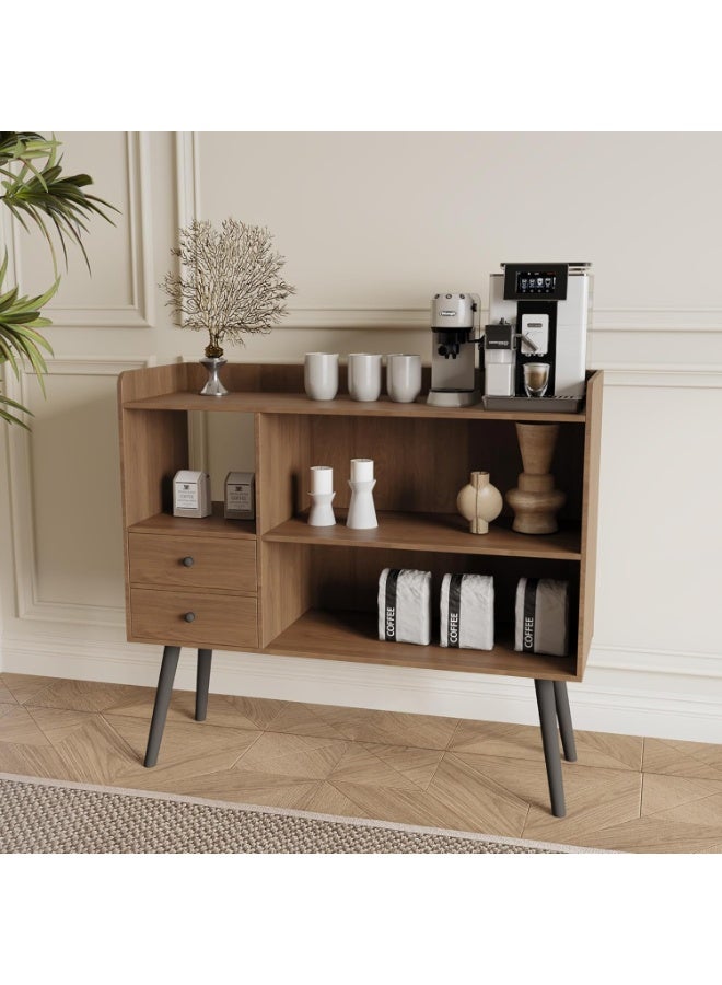 AnneFish Coffee Corner, Coffee Cabinet with Storage, Modern Sideboard Buffet Storage Console Cabinet with drawer for Home 100 * 35 * 90cm - Image 5